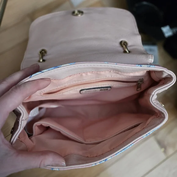 Floral Pink and Blue Women's Bag - Picture 3 of 6